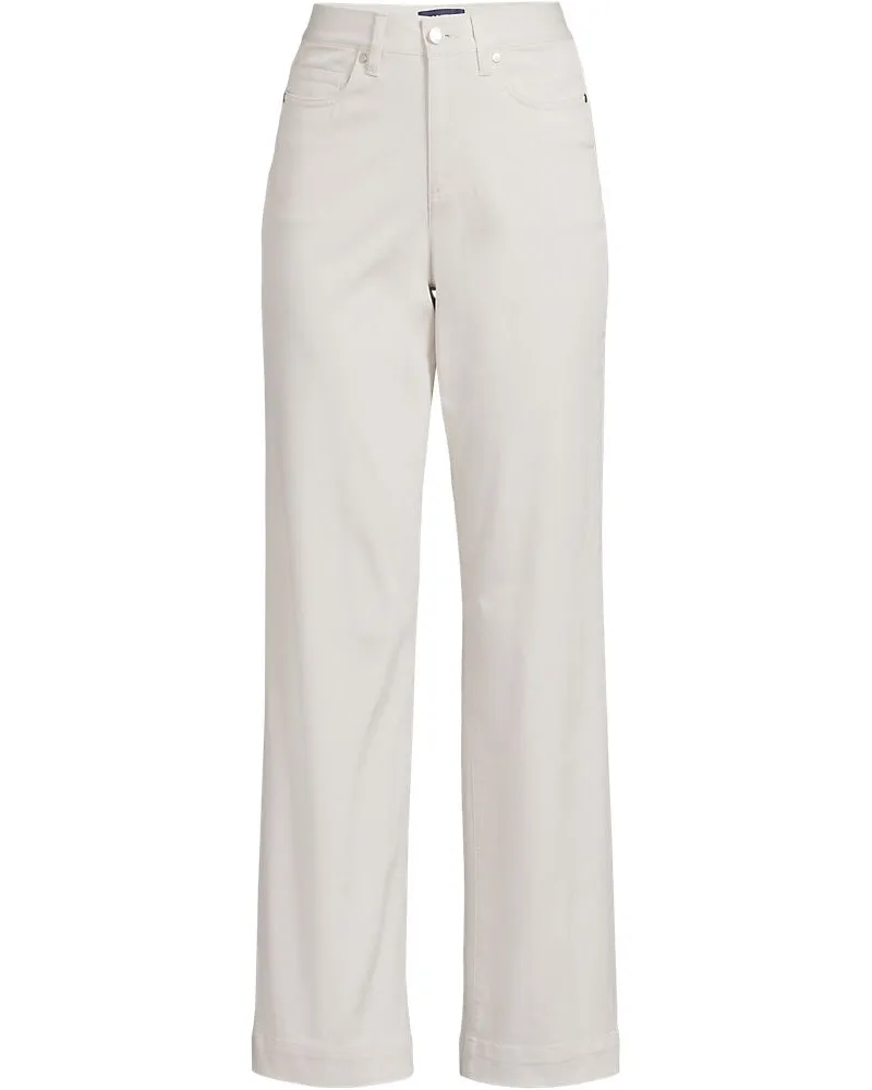Lands' End 5-Pocket-Chinos mit weitem Bein, Damen, Größe plus, Beige, Baumwoll-Mischung, by Beige