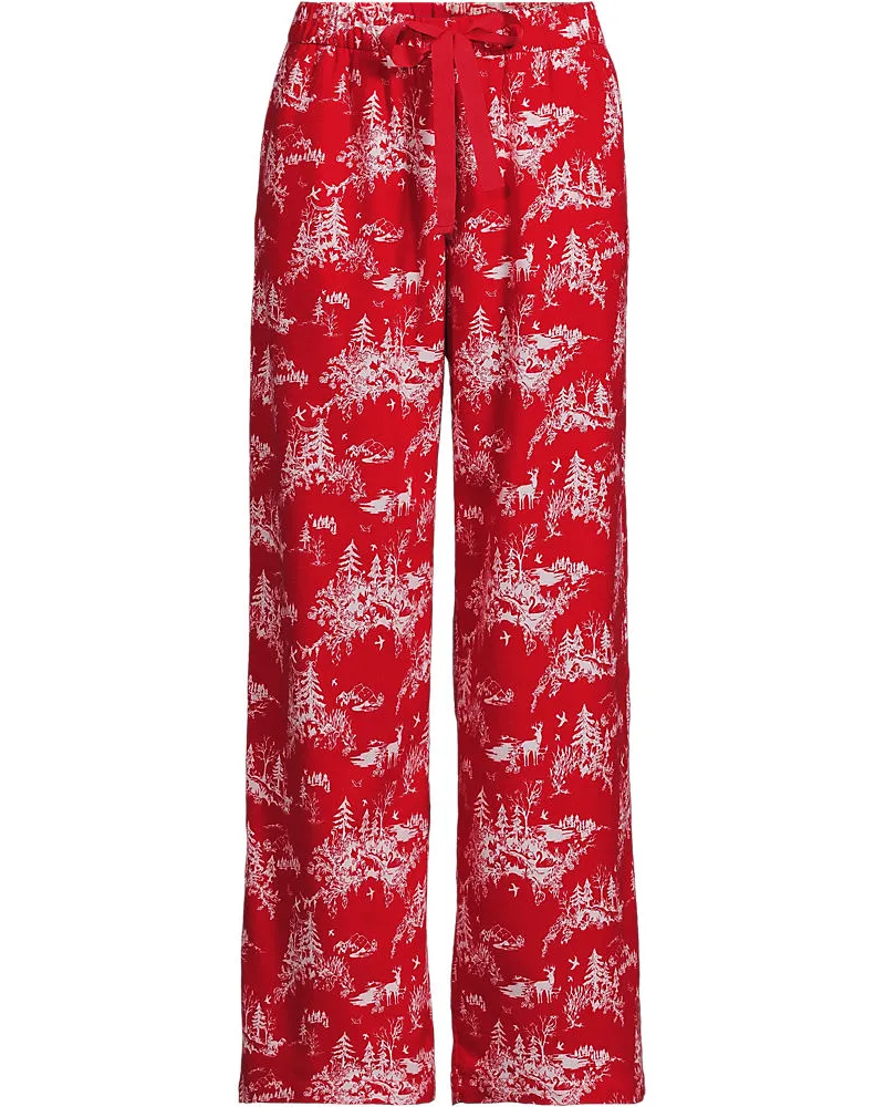 Lands' End Pyjamahose aus reinem Baumwoll-Flanell, Damen, Größe plus, Rot, Baumwolle, by Rot
