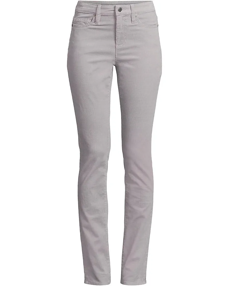 Lands' End Straight Fit Cordhose Mid Waist, Damen, Größe plus, Grau, Baumwoll-Mischung, by Grau