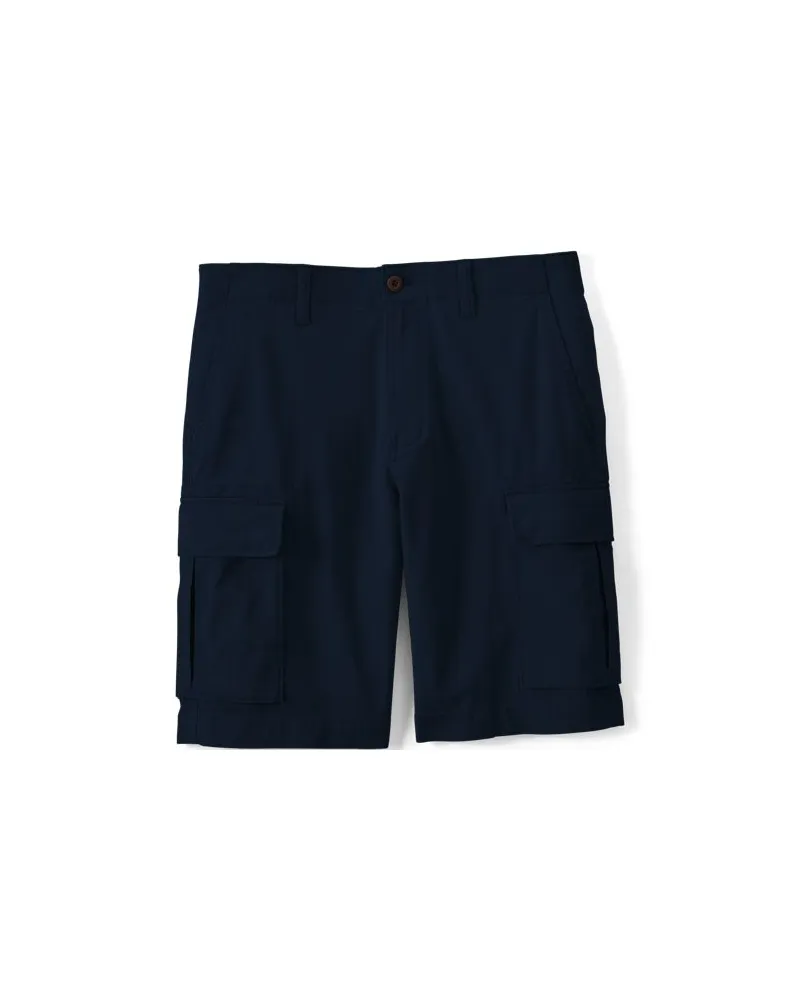 Lands' End Classic Fit Stretch-Cargoshorts mit Komfortbund, 26 cm, Herren, Größe regular, Blau, Elasthan/Baumwoll-Mischung, by Blau