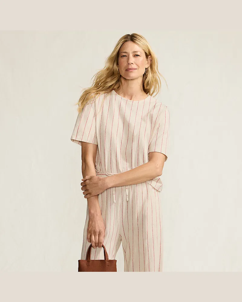 Lands' End Baumwoll/Leinenmix-Shirt, Damen, GrÃ¶ÃŸe regular, WeiÃŸ, by Weiãÿ