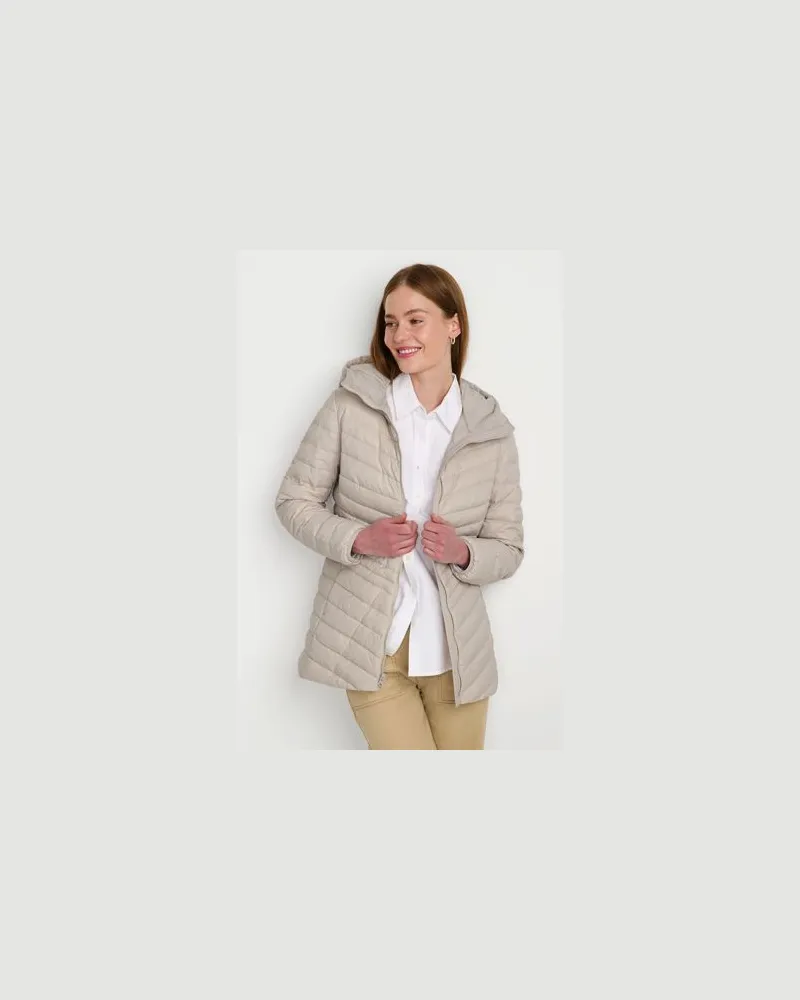 Lands' End Daunenjacke WANDERWEIGHT Verstaubar Ultraleicht mit Kapuze, Damen, Größe regular, Schwarz, Nylon/Daunen, by Schwarz