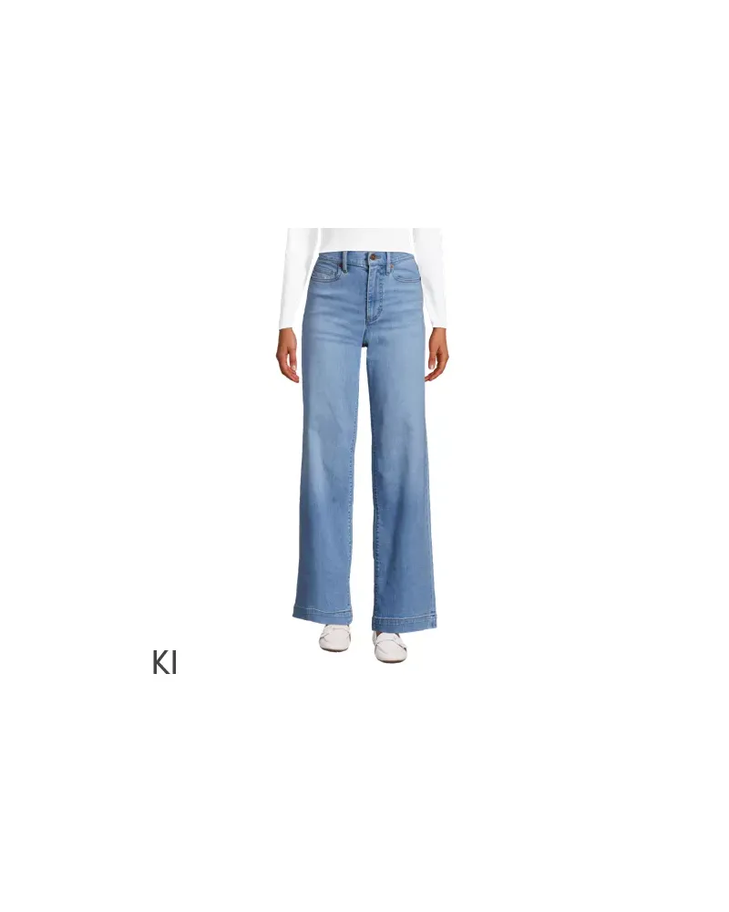 Lands' End Recover Jeans High Waist mit weitem Bein, Damen, Größe regular, Blau, by Blau