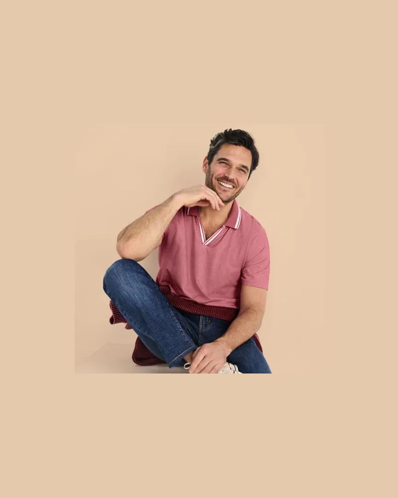 Lands' End Piqué-Poloshirt mit kühlendem Effekt, Herren, Größe:56-58 regular, Pink, Baumwolle/Elasthan/Baumwoll-Mischung, by Pink