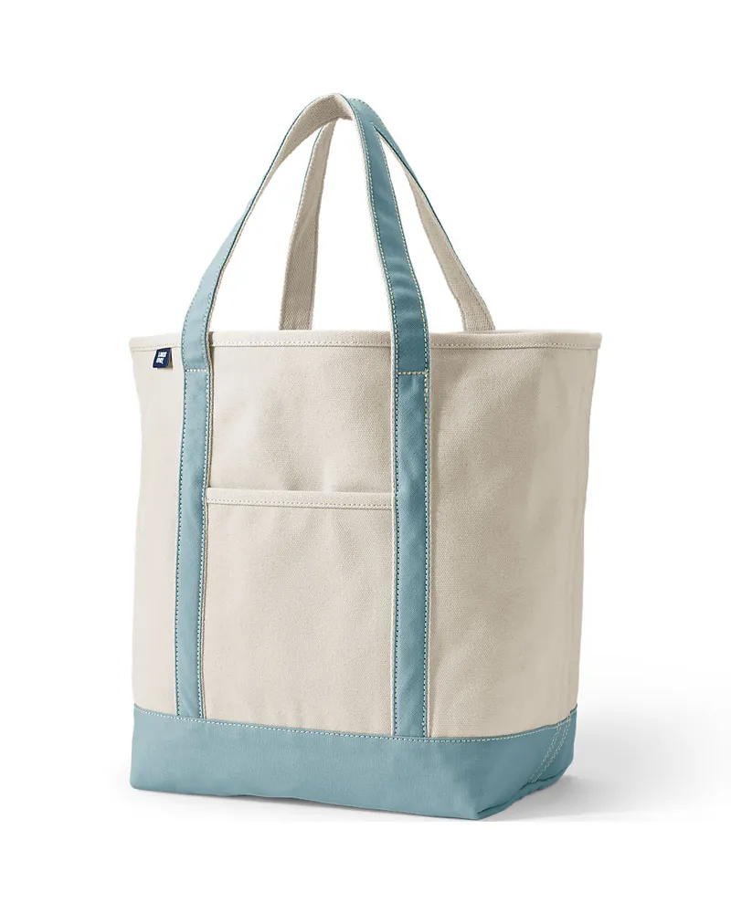 Lands' End Große offene Canvas-Tasche, Damen, Größe:null regular, Weiß, Baumwolle, by Weiß