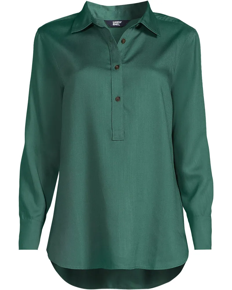 Lands' End Schlupfbluse aus TENCEL, Damen, Größe regular, Grün, Kunstseide/Lyocell (Viskose), by Grün