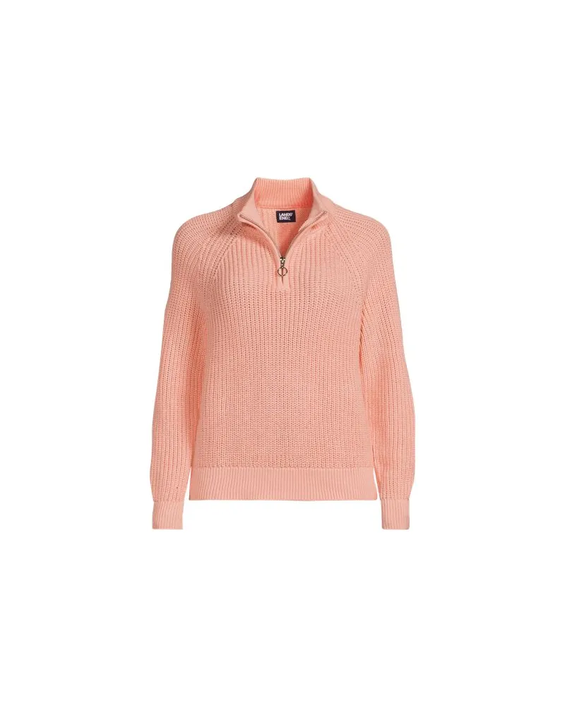Lands' End Baumwollpullover mit Troyer-Kragen, Damen, Größe:40-42 regular, Pink, Baumwolle, by Pink