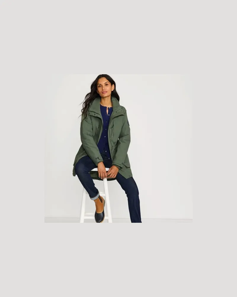 Lands' End Wasserdichter Parka SQUALL, Damen, Größe:32-34 petite, Grün, Nylon, by Grün