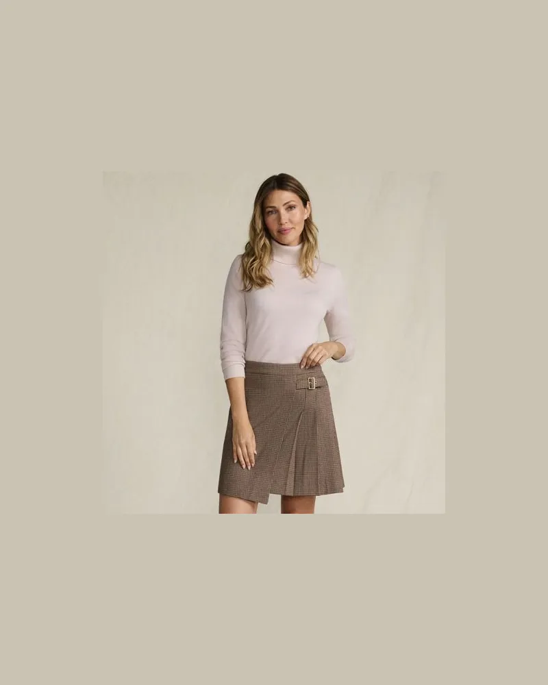 Lands' End Karierter Faltenrock, Damen, Größe:34 petite, Beige, by Beige