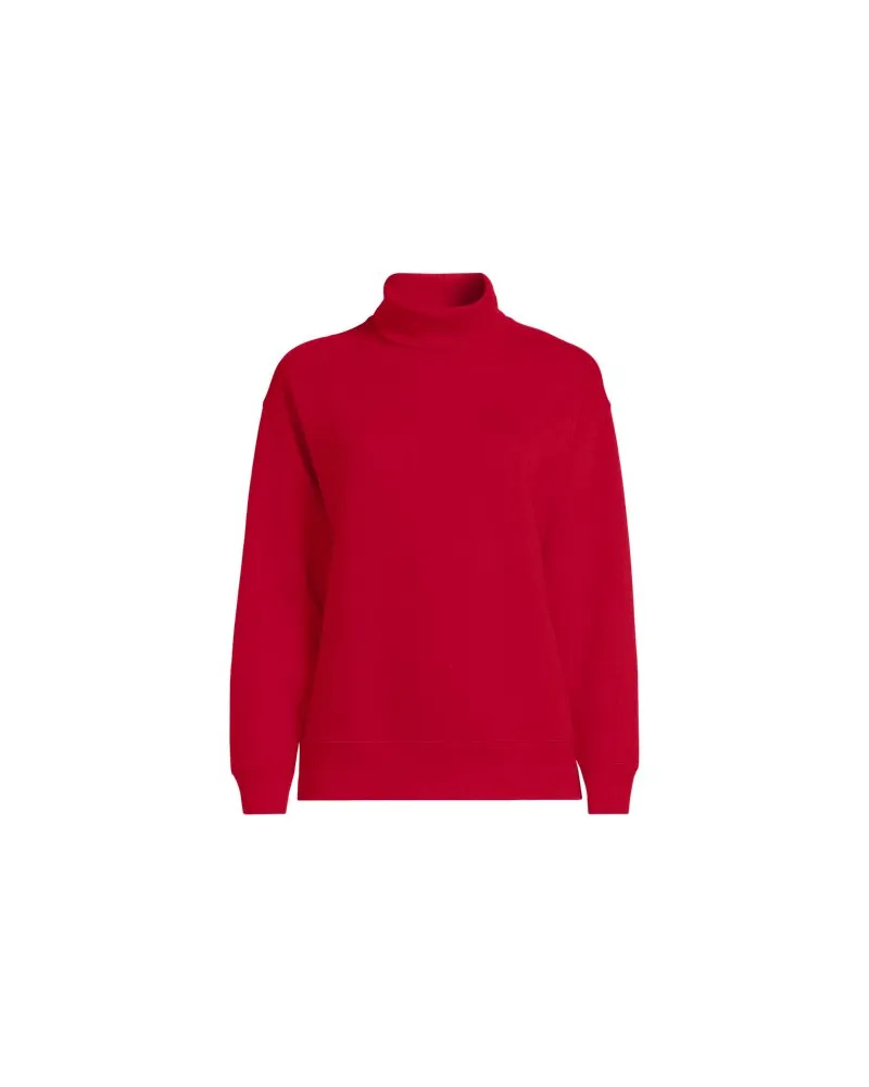 Lands' End Serious Sweats Rollkragenpullover, Damen, Größe regular, Rot, Baumwoll-Mischung/Polyester-Mischung, by Rot