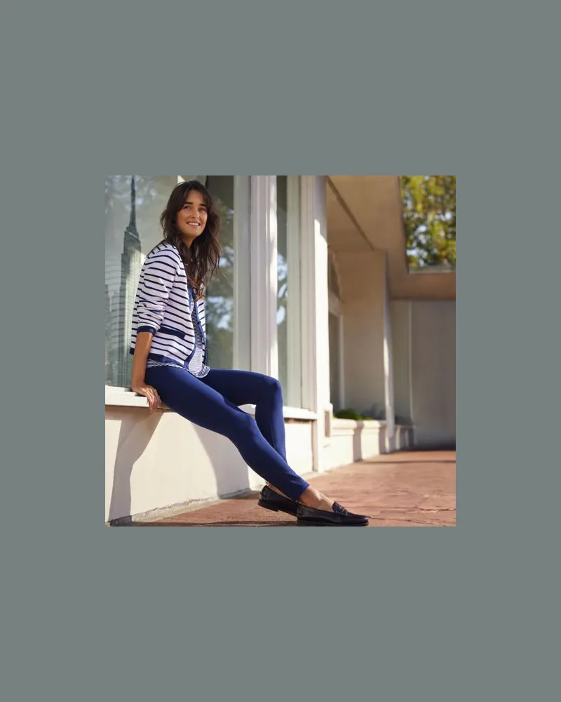 Lands' End Starfish Leggings, Damen, Größe petite, Blau, Elasthan/Baumwoll-Mischung, by Blau