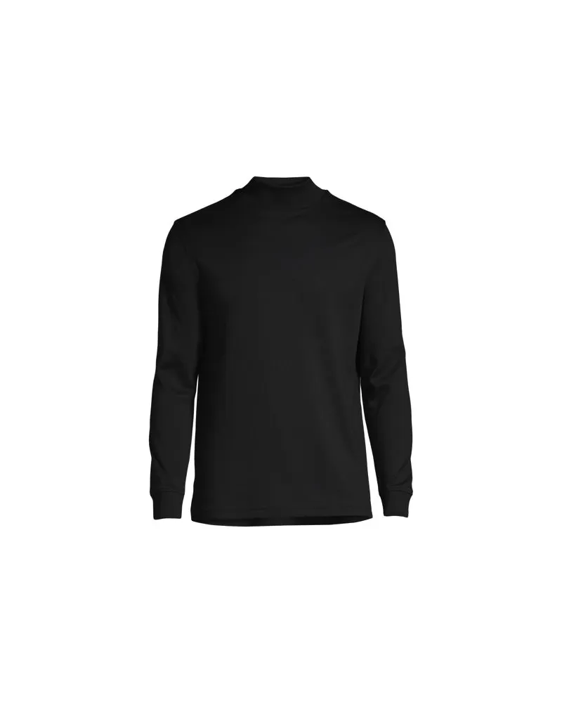 Lands' End Supima Stehbundshirt, Classic Fit, Herren, Größe:56-58 regular, Schwarz, Baumwolle, by Schwarz