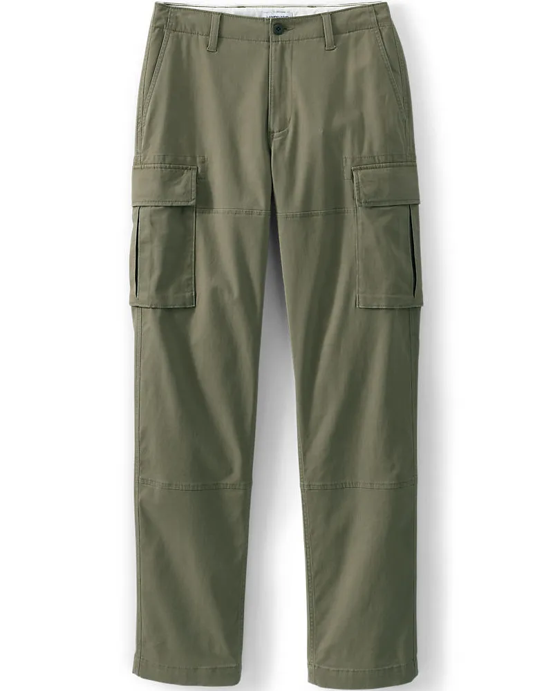 Lands' End Classic Fit Cargohose, Herren, Größe regular, Grün, Baumwoll-Mischung, by Grün