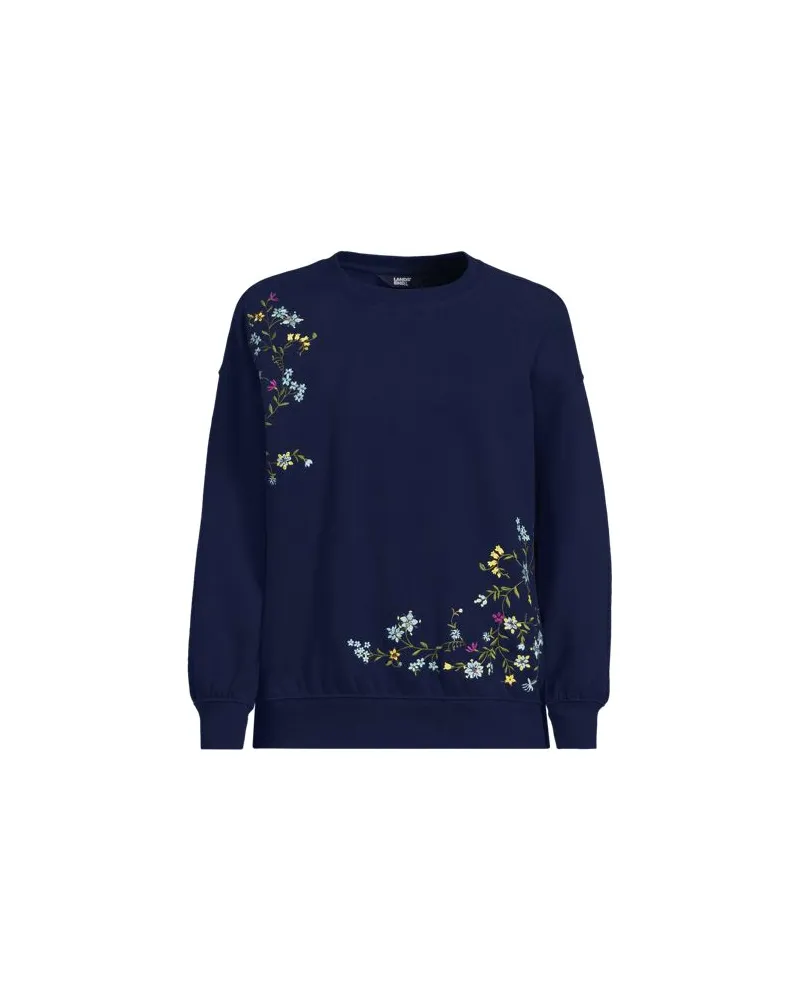Lands' End Sweatshirt SERIOUS SWEATS, Damen, Größe plus, Blau, Elasthan/Baumwoll-Mischung/Polyester-Mischung, by Blau