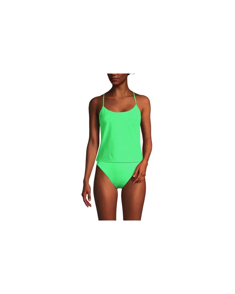 Lands' End Komfort-Tankinitop mit gekreuzten Trägern, Damen, Größe regular, Grün, by Grün