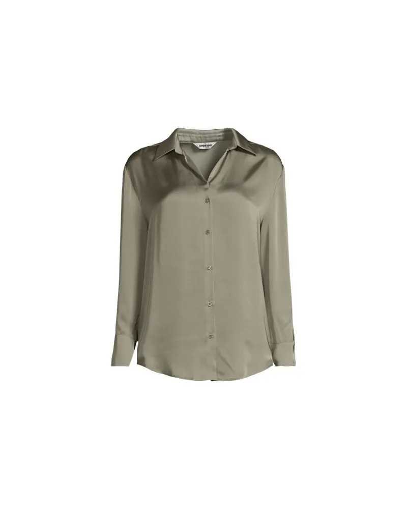 Lands' End Satinbluse, Damen, Größe:34 regular, Grün, Polyester, by Grün