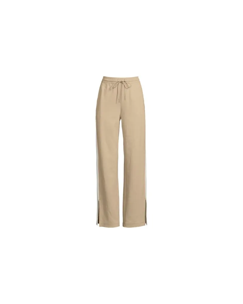 Lands' End Gerade Jerseyhose mit Kontraststreifen, Damen, Größe plus, Weiß, Baumwolle, by Weiß