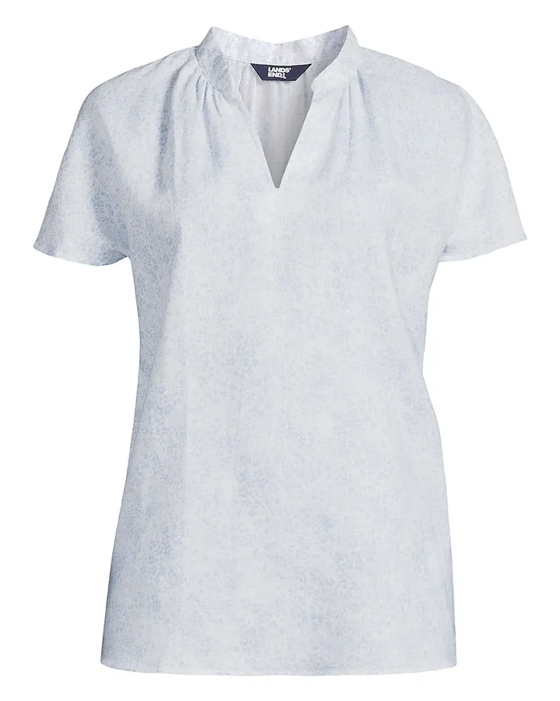 Lands' End Leinentop mit Dolman-Ärmeln, Damen, Größe petite, Blau, by Blau