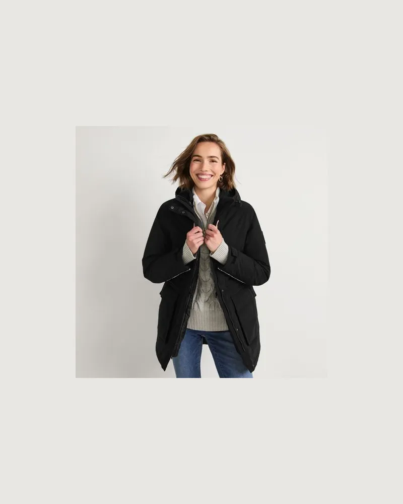 Lands' End Wasserdichter 3-in-1-Parka Squall, Damen, Größe:40-42 regular, Schwarz, Polyester/Nylon, by Schwarz