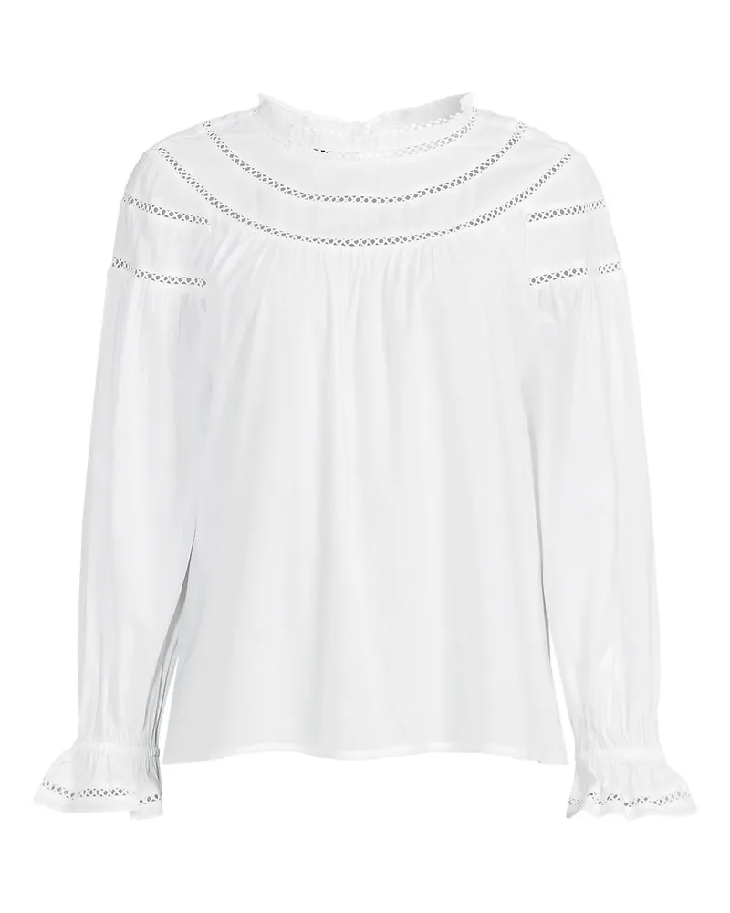 Lands' End Voile-Bluse aus Baumwollmix, Damen, Größe plus, Weiß, Baumwoll-Mischung/Viskose-Mischung/Baumwolle Modal, by Weiß