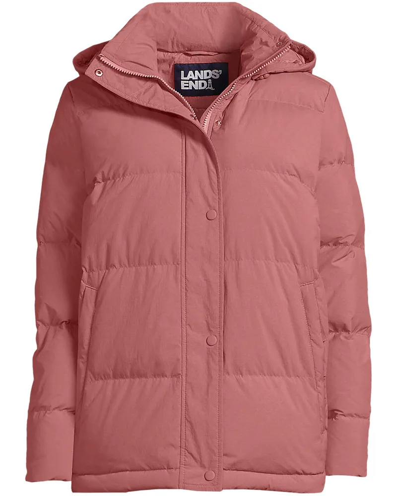 Lands' End Wasserabweisende Daunenjacke, Damen, Größe regular, Rot, Nylon, by Rot
