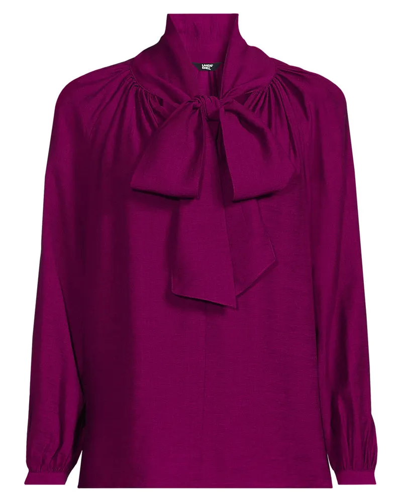 Lands' End Schluppenbluse, Damen, Größe regular, Lila, Polyester/Viskose, by Lila