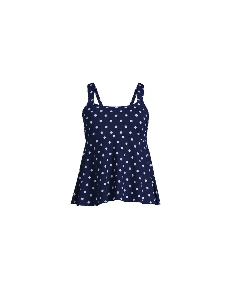 Lands' End Ausgestelltes Tankinitop mit U-Ausschnitt - Mastektomie, Damen, Größe regular, Blau, Elasthan/Polyester-Mischung/Nylon-Mischung, by Blau