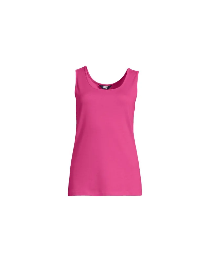 Lands' End Ärmelloses Top aus Baumwolle, Damen, Größe regular, Pink, Baumwolle, by Pink