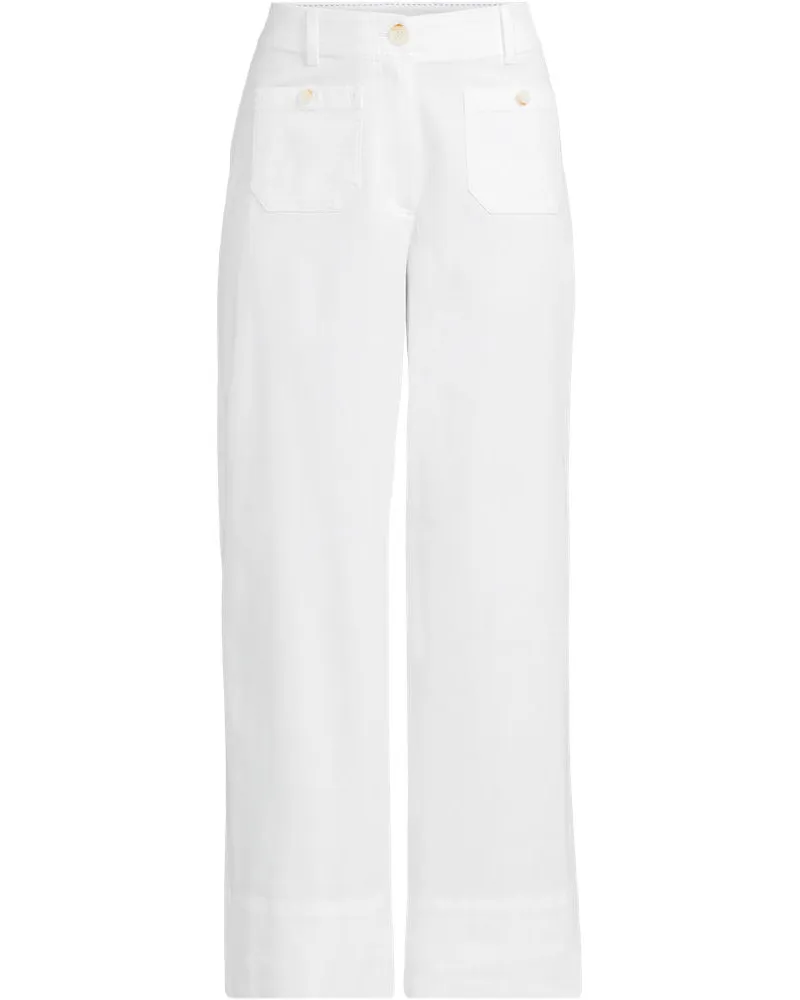 Lands' End Weite 7/8-Chinos, Damen, Größe regular, Weiß, Baumwolle/Lyocell (Viskose)/Baumwoll-Mischung, by Weiß