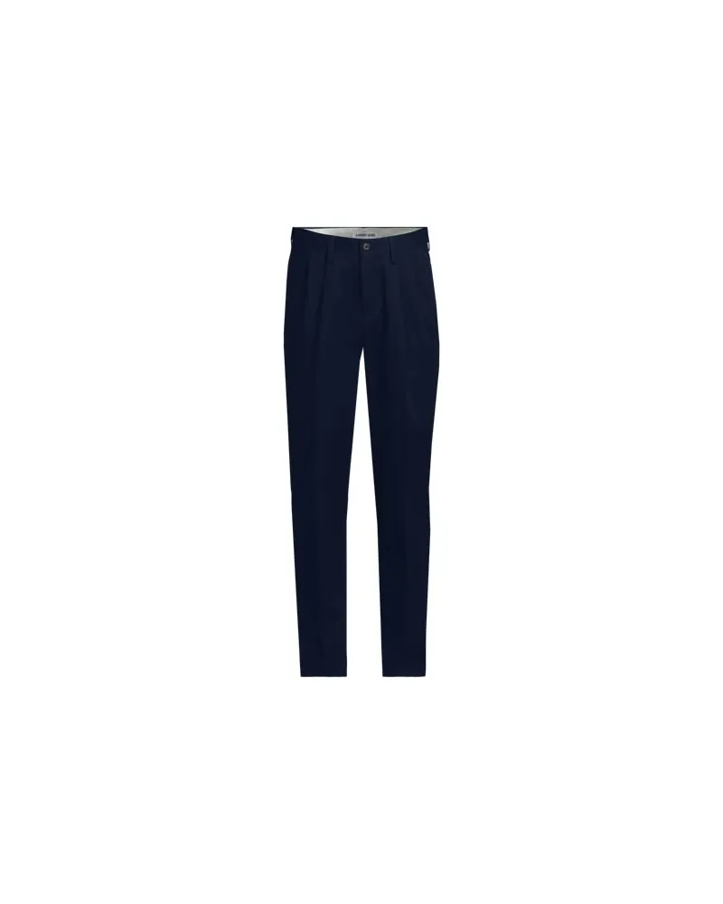 Lands' End Bügelleichte Chinohose mit Bundfalten, Komfortbund, Classic Fit, Herren, Größe regular, Blau, by Blau