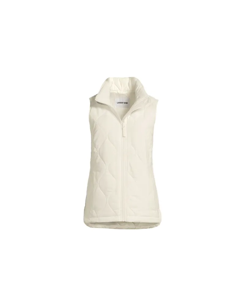 Lands' End Isolierte Steppweste FeatherFree, Damen, Größe plus, Weiß, Polyester, by Weiß