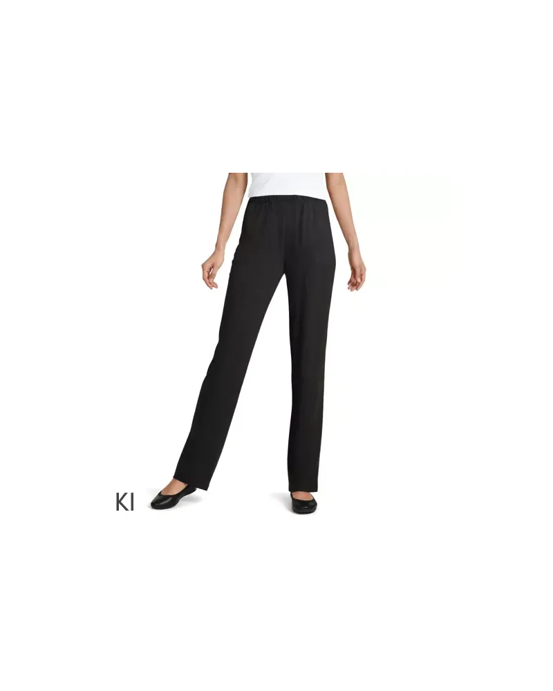 Lands' End Straight Fit Freizeithose SPORT KNIT, Damen, Größe regular, Schwarz, Baumwolle, by Schwarz
