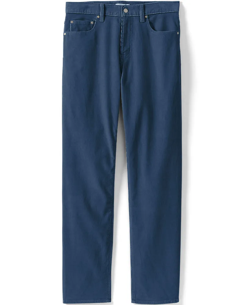 Lands' End Classic Fit Feincordhose, Herren, Größe regular, Blau, Elasthan/Baumwoll-Mischung, by Blau