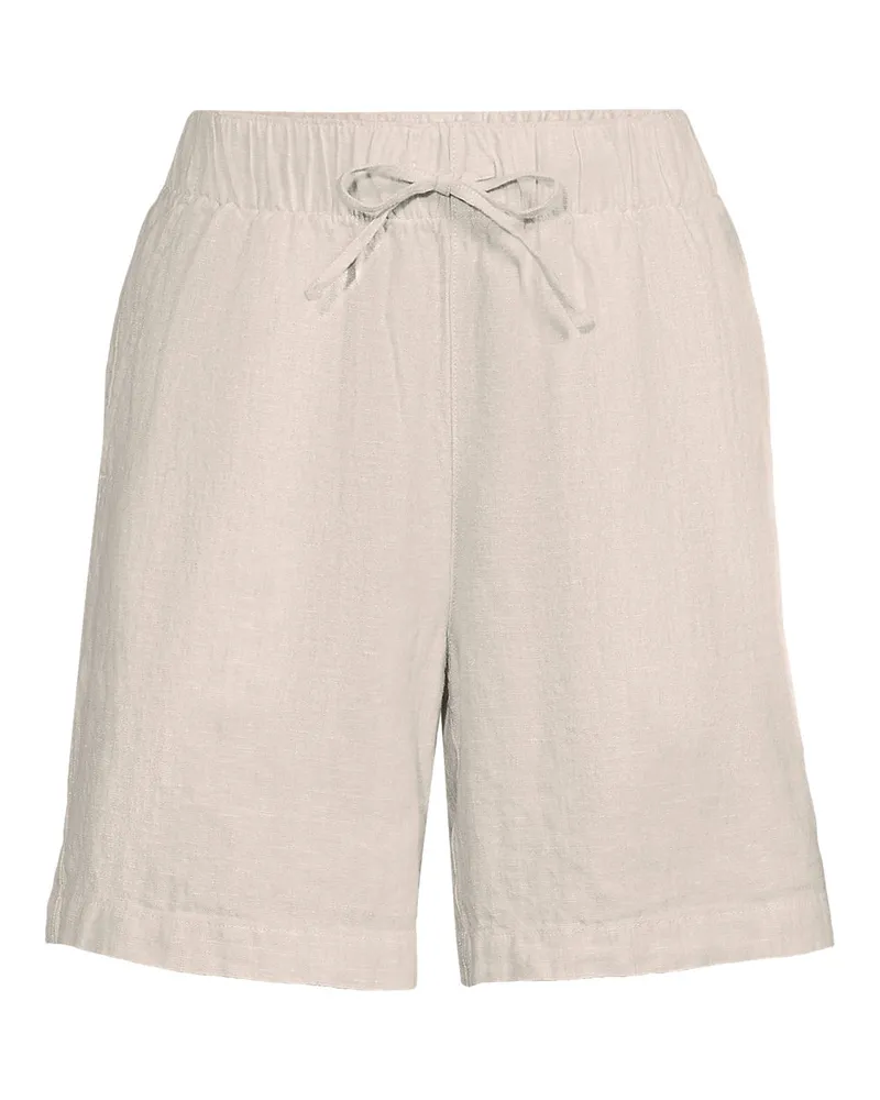 Lands' End Premium Reinleinen-Schlupfshorts, Damen, Größe regular, Weiß, Leinen, by Weiß