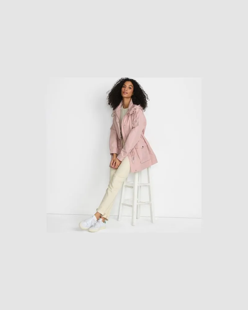 Lands' End Wasserabweisende Soft Touch Jacke aus Baumwollmix, Damen, Größe regular, Pink, by Pink