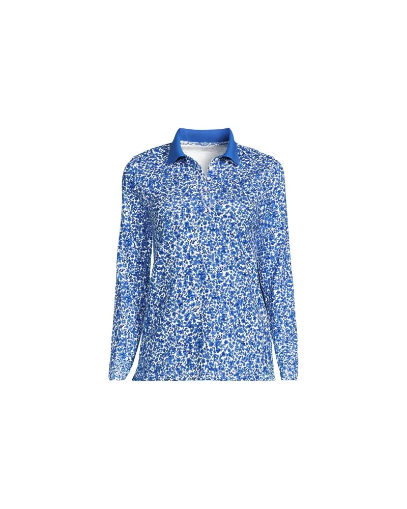 Lands' End Supima-Poloshirt mit langen Ärmeln, Damen, Größe:32-34 petite, Weiß, Baumwolle, by Weiß