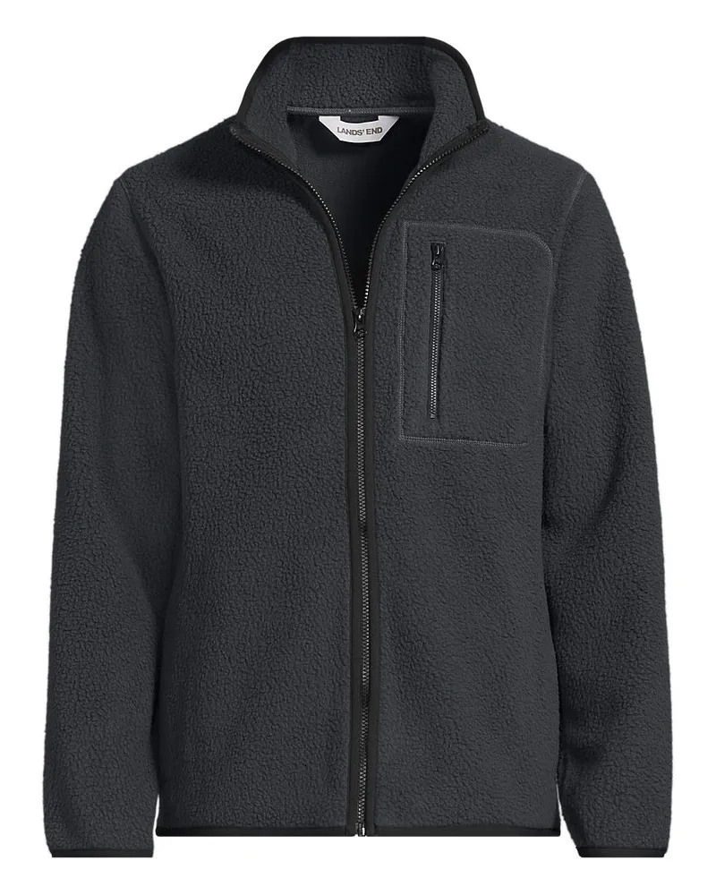 Lands' End Teddyfleece-Jacke mit Reißverschluss, Herren, Größe regular, Blau, Polyester, by Blau