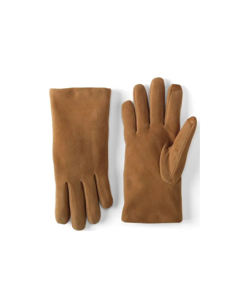 Lands' End Veloursleder-Handschuhe, Damen, Größe regular, Beige, Leder/Rauleder, by Beige