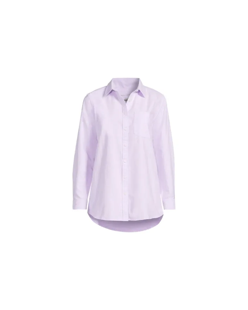 Lands' End Langarm Oxford-Hemdbluse, Damen, Größe regular, Lila, Baumwolle, by Lila