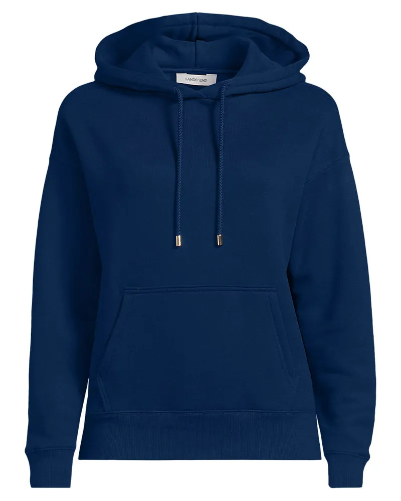 Lands' End Serious Sweats Kapuzen-Sweatshirt, Damen, GrÃ¶ÃŸe regular, Blau, Baumwoll-Mischung/Polyester-Mischung, by Blau