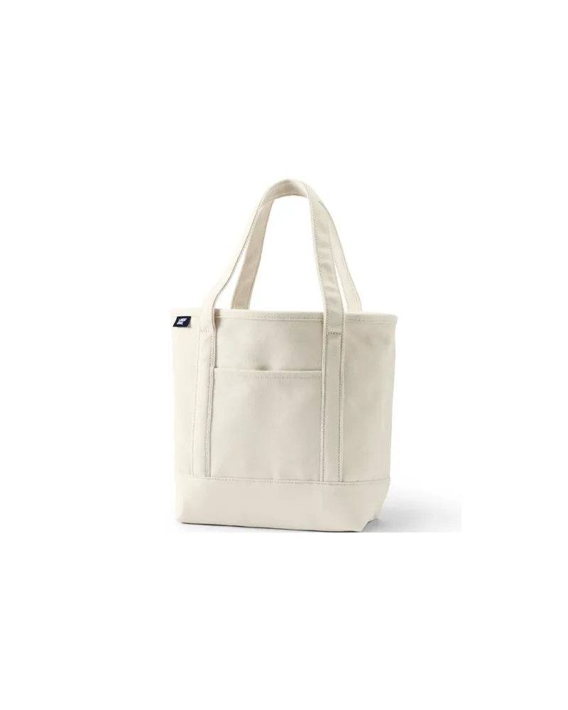 Lands' End Mittelgroße offene Canvas-Tasche, Damen, Größe:null regular, Weiß, Baumwolle, by Weiß