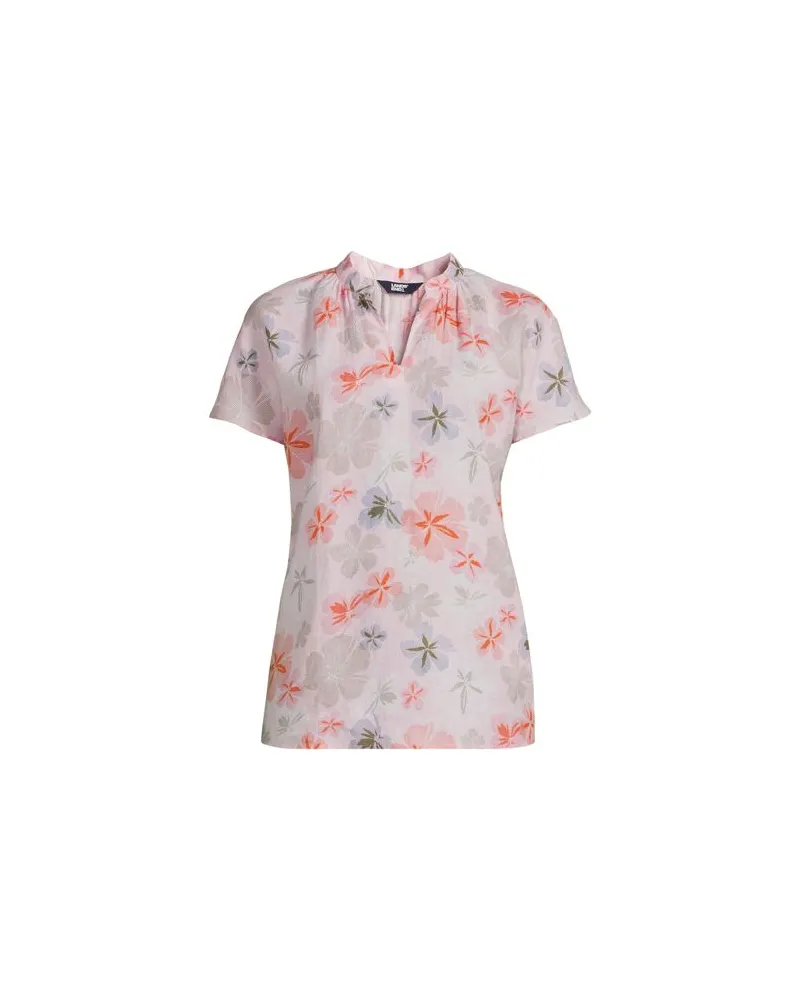 Lands' End Leinentop mit Dolman-Ärmeln, Damen, Größe:44-46 petite, Pink, by Pink