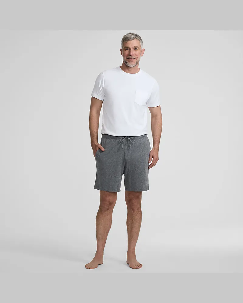 Lands' End Pyjama-Shorts aus Baumwoll-Jersey, Herren, Größe regular, Grau, Baumwolle, by Grau