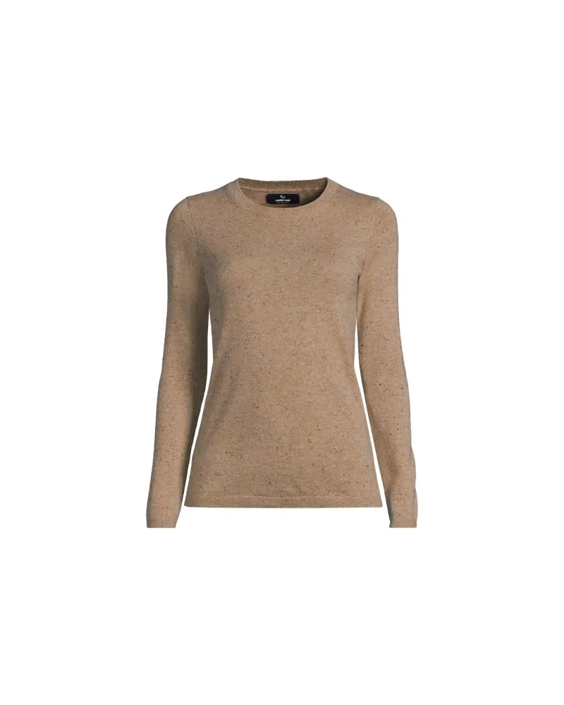 Lands' End Kaschmir-Pullover mit rundem Ausschnitt, Damen, Größe petite, Beige, Kaschmir, by Beige
