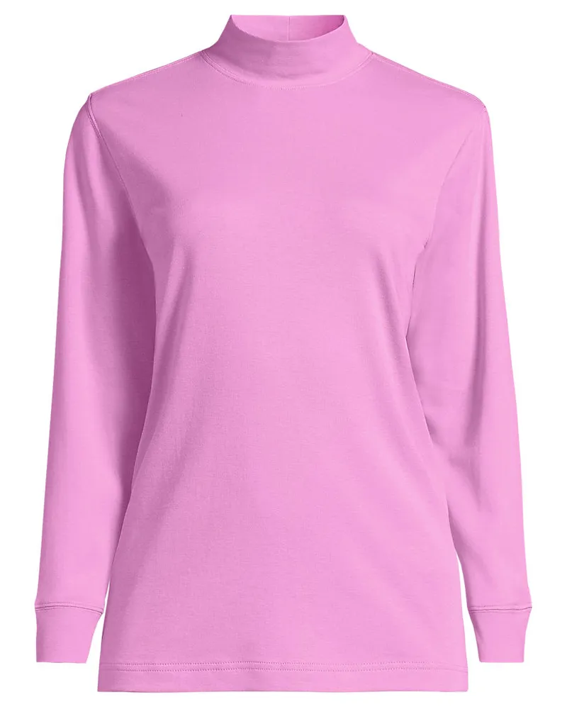 Lands' End Stehkragen-Shirt, Damen, Größe petite, Pink, Baumwolle, by Pink