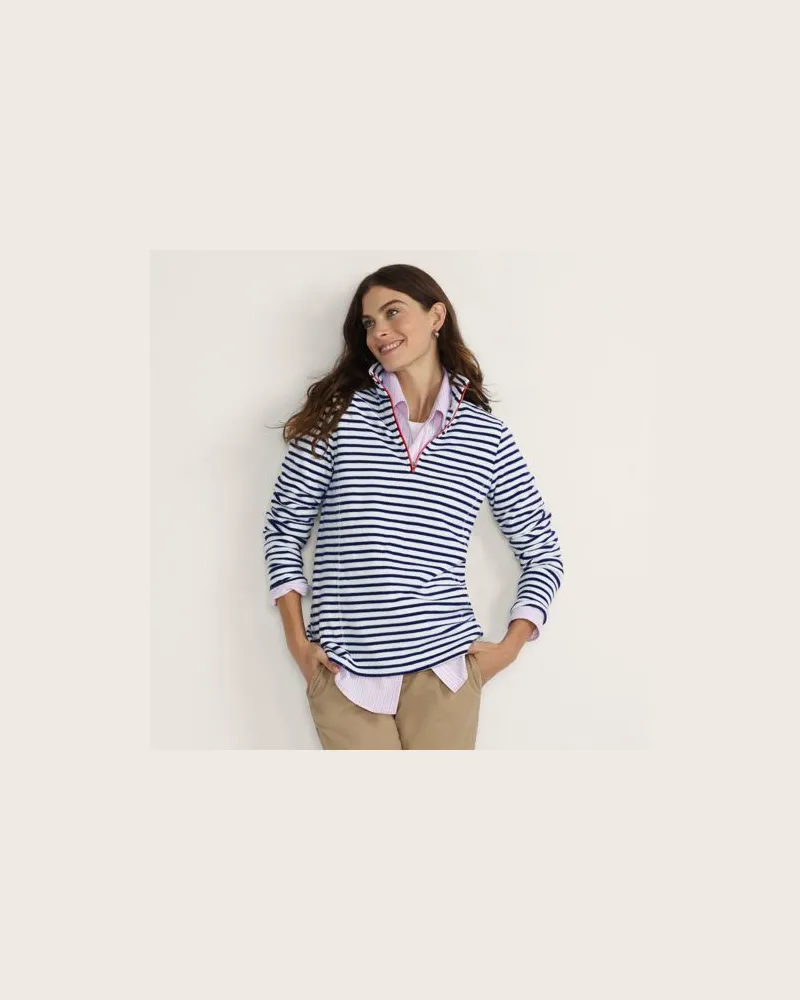 Lands' End Anyweather Fleece-Pullover mit Reißverschluss, Damen, Größe plus, Weiß, Polyester, by Weiß