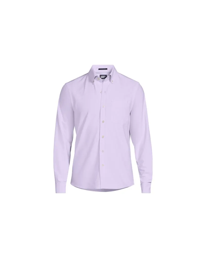 Lands' End Langarm-Oxfordhemd, Classic Fit, Herren, Größe:52-54 regular, Lila, Baumwolle, by Lila