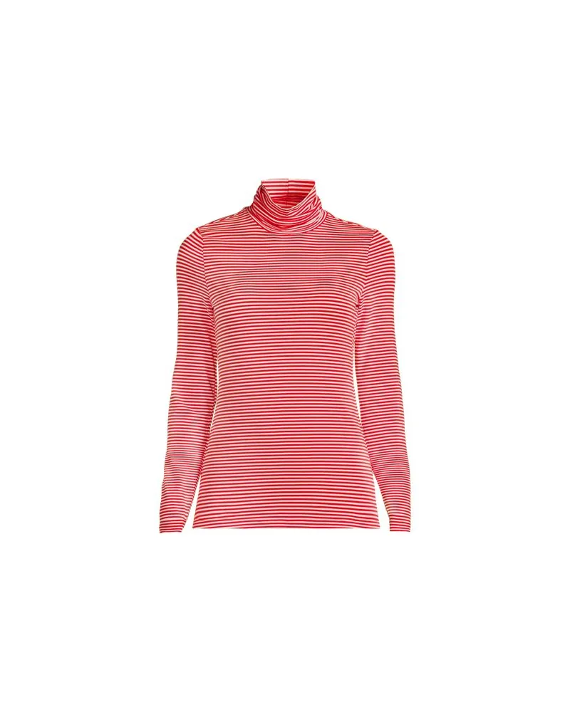Lands' End Rollkragenshirt aus Baumwoll/Modalmix, Damen, Größe plus, Orange, Baumwolle/Elasthan/Baumwolle Modal, by Orange