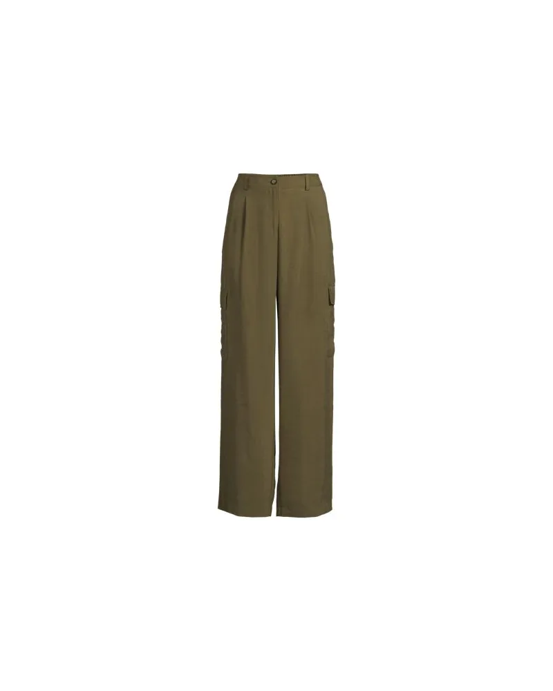 Lands' End Fließende Cargohose mit weitem Bein, Damen, Größe regular, Grün, by Grün