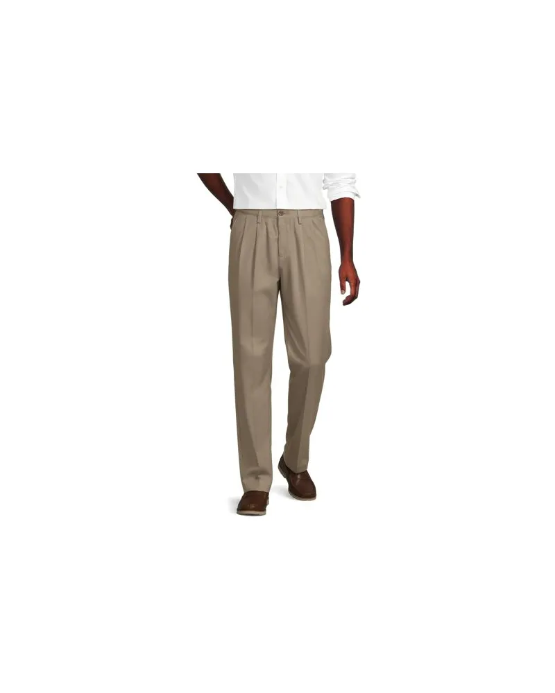 Lands' End CLASSIC COMFORT. Bügelleichte Chino mit Bundfalten, Herren, Größe regular, Beige, Baumwolle, by Beige